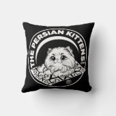 黒い枕にペルシャの子猫の白 クッション (裏面)