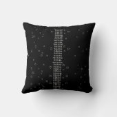 黒い枕に白い漫画の魚 クッション (裏面)