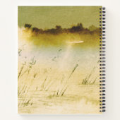 黒い枝の消色した日本の水彩の風景 ノートブック (裏面)