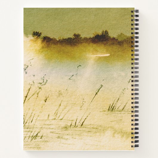黒い枝の消色した日本の水彩の風景 ノートブック (裏面)