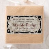 黒い枠と大理石の茶色のラベルテンプレート ラベル (インサイチュ)