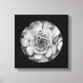 黒い枠の円形写真 キャンバスプリント (正面)