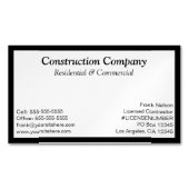 黒い枠の白い四角形 マグネット名刺 (正面)