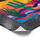 黒い枠の砂漠アートグリッド – ジオメト鮮やかリ ポスター (コーナー)