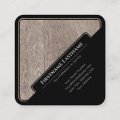 黒い枠エレガントの木製スタイルの寄木床 スクエア名刺 (裏面)