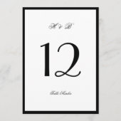 黒い枠付き白フォーマルい5 x 7の表の番号 (正面)