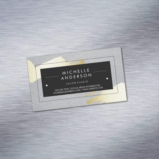 黒い枠/ブラシモダン付き マグネット名刺 (インサイチュ)