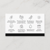 黒い柄の眉のアフターケアPMUブラウ命令 名刺 (裏面)