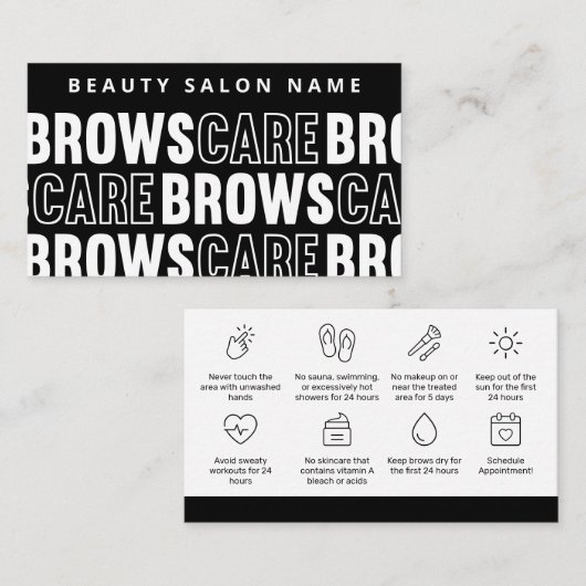 黒い柄の眉のアフターケアPMUブラウ命令 名刺 (正面/裏面)