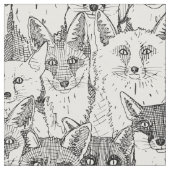 黒い柔らかい白の狐 ファブリック (クローズアップ)