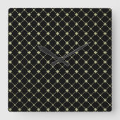 黒い柱時計の金ゴールドの十字 スクエア壁時計 (正面)