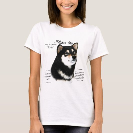 黒い柴犬履歴 Tシャツ (正面)