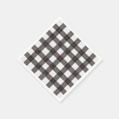 黒い格子模様 スタンダードカクテルナプキン (角)
