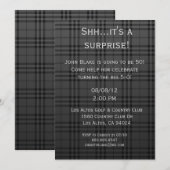 黒い格子縞の招待状 招待状 (正面/裏面)