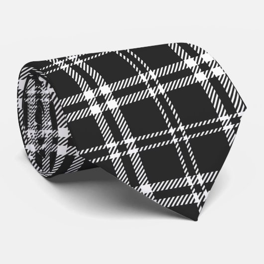黒い格子縞 ネクタイ (ロール)