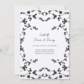 黒い桜の花 スタイリッシュなアジアのウェディング 招待状 (裏面)