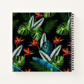 黒い森のジャングルの緑の葉葉 ノートブック (裏面)