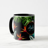 黒い森のジャングルの緑の葉葉 マグカップ (正面左)