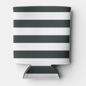 黒い森の緑と白ストライプ色 缶クーラー (正面)