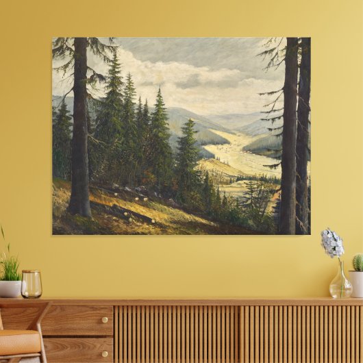黒い森を見る – Karl Julius Wilhelm キャンバスプリント (インサイチュ (リビング))