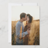 黒い植物性の素朴な写真の結婚式は日付を保存 セーブザデート (裏面)