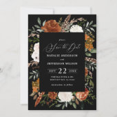 黒い植物性の素朴な写真は日付を保存 セーブザデート (正面)