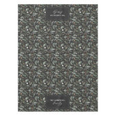 黒い植物性エレガントモダン家族のギフトデコル テーブルクロス (正面)