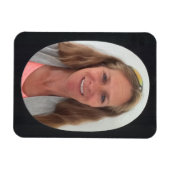 黒い楕円形のフォトフレーム マグネット (横)