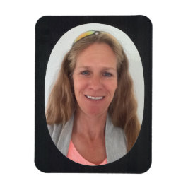 黒い楕円形のフォトフレーム マグネット