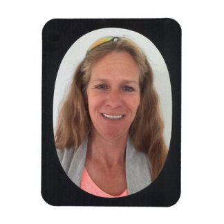 黒い楕円形のフォトフレーム マグネット