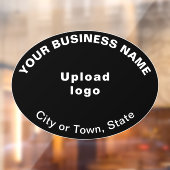 黒い楕円形の窓の上にビジネスブランド ウィンドウサイン (シート2)