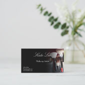 黒い構造のブラシのcosmetologyの名刺 名刺 (スタンド正面)