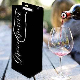 黒い様式化されたス結婚クリプトのgroomsman ワインギフトバッグ