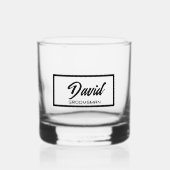 黒い様式化された名結婚前のグロムスマンの岩ガラス ウイスキーグラス (正面)