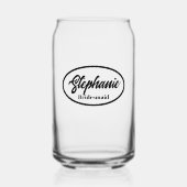 黒い様式化された名結婚前の花嫁ガラス ガラス缶 (正面)