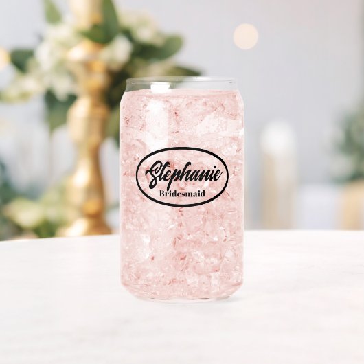 黒い様式化された名結婚前の花嫁ガラス ガラス缶 (インサイチュ (ウェディング))