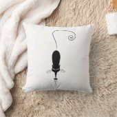 黒い様式化された猫 クッション (ブランケット)