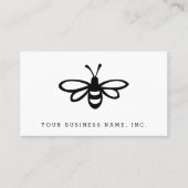 黒い様式化された蜂のイラストレーション 名刺 (正面)