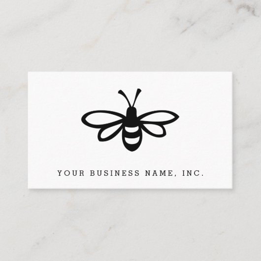 黒い様式化された蜂のイラストレーション 名刺 (正面)