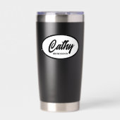 黒い様式化結婚された花嫁 保温保冷タンブラー (正面)