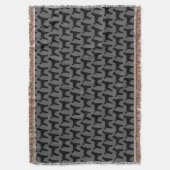 黒い標準プードルはパターンのシルエットを描きます スローブランケット (正面縦)