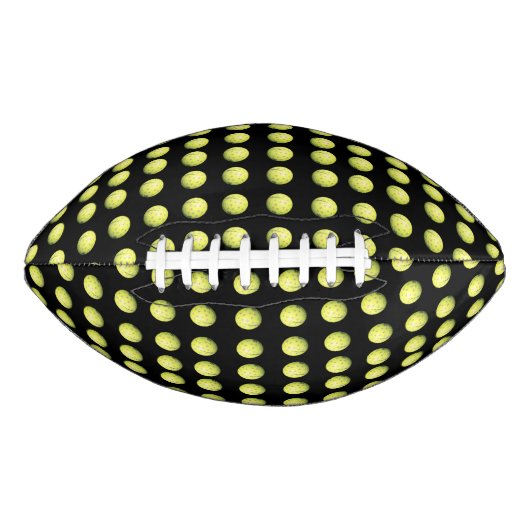 黒い模様の黄色いゴルフボール アメリカンフットボール (正面)