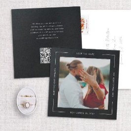 黒い正方形すべてのまわりにの文字フレーム日付の保存