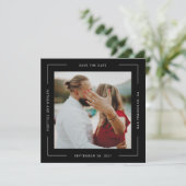 黒い正方形すべてのまわりにの文字フレーム日付の保存 (スタンド正面)