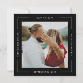 黒い正方形すべてのまわりにの文字フレーム日付の保存 (正面)