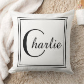 黒い正方形のボーダー クッション (ブランケット)