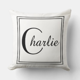 黒い正方形のボーダー クッション