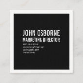 黒い正方形の名刺の白 スクエア名刺 (正面)