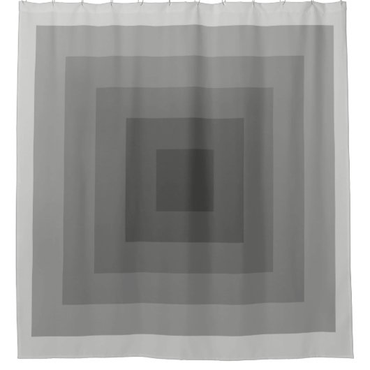 黒い正方形の幾何学的 シャワーカーテン (正面)