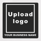 黒い正方形の接着剤のビジネス名とロゴ ラベル (デザイン1)